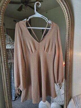 2bella Orange Stripped Cross Back Mini Dress